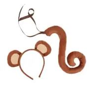 Kids Animal Costume Monkey Ears Headband Tail 2 pcs Set