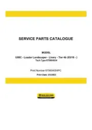 New Holland U80C Loader Landscaper Livery Tier 4b Parts Catalog PDF/USB