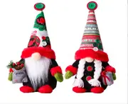 2X Christmas Decorative 3D Faceless Doll Festive Party Window Ornament