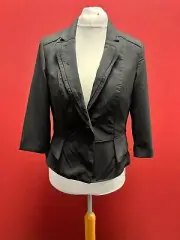 Ashley Brooke Black Peplum Blazer UK 14 TD037 GG 09
