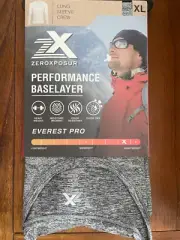 New Men's Zeroxposur Charcoal Heather Baselayer Crew MSRP $30