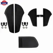 Black Defiance Driver Passenger Floorboards Pedal Cover Fit For Harley Touring