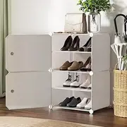 Shoe Box DIY Set of 2 Storage Cube Stackable White Organize Shoes Home Decor