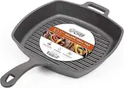 Commercial CHEF Cast Iron Skillet, 10.5” Square Pre-Seasoned Cast Iron Pan
