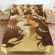 v2492 Bed Sheets Bedding Wonder Woman Bedding Sets Ultra Soft Skin-Friendly Duvet Cover 3 Piece, Cute Comforter Cover Bed Set for Boys Girls Kids ( 1