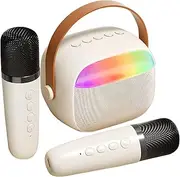 Generic Dual Microphone Karaoke Set Led Lights Portable Speaker Sound for Boys and Girls and Adults