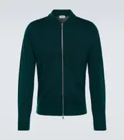 [John Smedley] John Smedley 16.Singular zip-up wool jacket AU 99 green