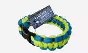 Paracord New Braided Bracelet Black Interlocking Clasp Neon Green/Teal Blue (J2)