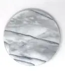 BEAUTIFUL WHITE GREY HEAVY MARBLE LAZY SUSAN 11 3/4" NEW