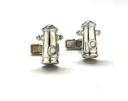Sterling Silver Fire Hydrant Cufflinks .925 Sterling Straight Post Fire Chief