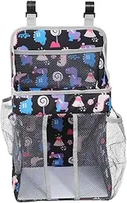 BESTonZON 1pc Diaper Storage Bag Diapers Cradle Storage Bag Crib Pouch Crib Bag Nursery Storage Bag Crib Storage Bag Crib Hanging Bag Black Polyester