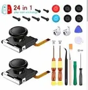 Maëlusa 24-In-1 Switch Joystick joycon Replacement for Switch, No Drift Hall Electromagnetic Joy-Con Joysitck with Hall Effect Sensor for Nintendo Switch/OLED/Lite 2 Remote Sensing Devices 24 In 1