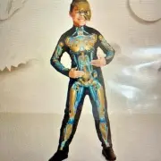 Halloween Kid's M Robot Skeleton Jumpsuit and Half Mask Hyde & Eek New in Pkg