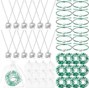 12 Set Cheerleader Gifts Bulk Include 12 Cheer Necklace 12 Adjustable Cheer Bracelet 12 Cheerleading Hair Ties 12 Organza Bag Cheer Accessories for Team Girls Women Teammates