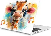 Mektron Compatible with M4 MacBook Air 15 inch Case 2025 A3241 2024 2023 M3 A3114 A2941 M2 Liquid Retina Display Touch ID, Plastic Hard Case & Keyboard Skin & Screen Protector - Cute Giraffe
