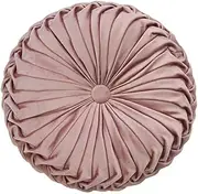 Throw Pillow Velvet Home Decoration Round Pillow Cushion for Couch Chair Bed Car Bedroom (Pink)
