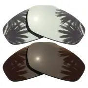 Silver&Brown Polarized Replacement Lenses for-Costa Del Mar Brine BR11