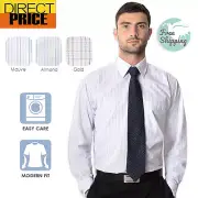 Mens Long Sleeve Business Shirts Office Corporate Wedding Formal