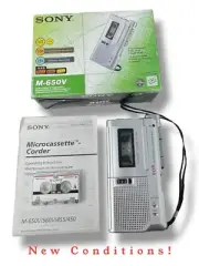 Sony M-650V Micro Cassette Handheld Voice Recorder W/ 1 Tape + 30 Days Warranty