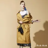 在飛比找momo購物網優惠-【mia mia】雙排釦長版風衣外套