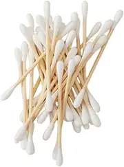 200x Cotton Buds Bamboo Wooden Soft Cotton Ear Bud Sticks Double-Sided Cotton Swabs For Cleaning Earwax Makeups Beauty Art & Craft