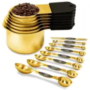 Magnetic Measuring Cups and Spoons Set, Including 7 Stainless Steel Nesting G...