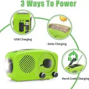 DaringSnail 2000mAh Emergency Weather Radio, Crank Portable Solar Retro Radio wi