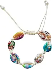 [Xiao Hua] Shell Woven Bracelet Anklets for Women Boho Anklet Bracelet Beach Foot Jewelry for Party(Style L), 7.48-12.59inch, shell