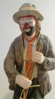 Flambro The Emmett Kelly Jr. Porcelain 8" Clown with Broom Figurine NEW w TAGS