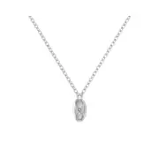 ANYCO Necklace 925 Silver Bean Shape Pendant with Zircon 8A Gift Jewelry for Women