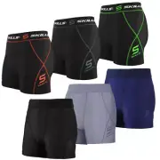 Mens Compression Boxer Shorts Base-layers Sports Briefs skin fit gym pants