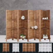 4/8 Panel Artiss Room Divider Screen White Brown With Display Storage Shelves
