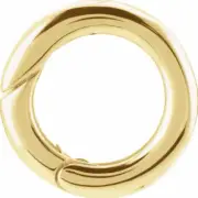 12mm OD 14k Yellow Gold Charm Hinged Carabiner Lock Circle Bail Enhancer Pendant