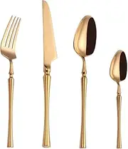 Flatware Sets Gold Cutlery Set 4/5pcs Stainless Steel Golden Knives Forks Spoons Cutlery Set Kitchen Tableware Gold Dinnerware Set Stainless Steel