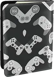 [JEJEA] Game Controller Print Travel Organizer Credit Cards Case Passport BookPassport Holder Cover Wallet forTraveling,, Black, One Size
