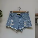 ［二手正品］RED APPLE DENIM COLLECTION低腰牛仔褲 刷破牛仔褲 迷你牛仔短褲