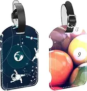 [WOSHJIUK] Luggage Tags,2 Pack Labels Suitcase Tags,Sport Billiards Sunshine,Luggage Tags Privacy Protection Travel Bag Tag
