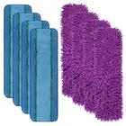 8 Pack Mop Pads for Bona Family of Mops, 4 Pet Microfiber Sweeping Pad + 4 Mi...