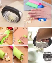 Garlic Press Crusher Mincer Chopper Peeler Squeeze Ginger Cutter Stainless Steel