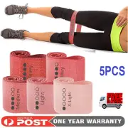 Resistance Loop Bands Pink Set of 5 Elastic Bands Women for Home and Gym Workout