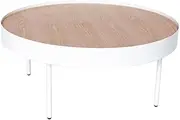 SK Designer Living Lunar Round Coffee Table - White & Natural