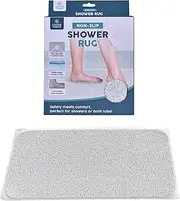 Clevinger 1Pack Anti Slip Loofah Shower Rug Bathroom Bath Mat Carpet, 75x44CM PVC Loofah Bathroom Mats, Loofah Mats for Shower and Bathroom Without Suction Cups, Quick Drying Bathtub Mats (1 Pack)