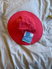 Coolibar UPF 50+ Women's Brighton Chlorine Resistant Coral Bucket Hat L/XL