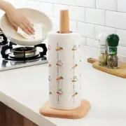 Colourtree Paper Towel Holder, Wooden Kitchen Roll Stand Organizer Free Standing