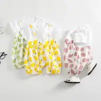 在飛比找蝦皮購物優惠-女嬰連身衣 女嬰連身褲 新生女嬰夏裝 嬰兒夏裝 夏季女孩連身