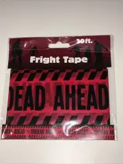 Halloween Fright Tape 30 ft Undead Ahead Red NWT New