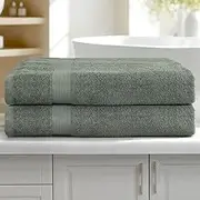 2 Pack Bath Sheets Set Cotton Large Towels Extra Soft Towel 90cm x180cm Green