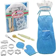 Ciieeo Playset with Apron Educational Role Play Set Safe Kitchenware for Creative Cooking Fun for