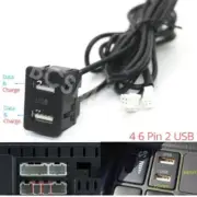 Dual USB Port Flush Mount Car Panel Extension Mount Dash Cable Adapter Accessory (for: Audi)