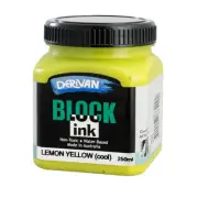 Derivan Block Printing Ink 250ml Lemon Yellow